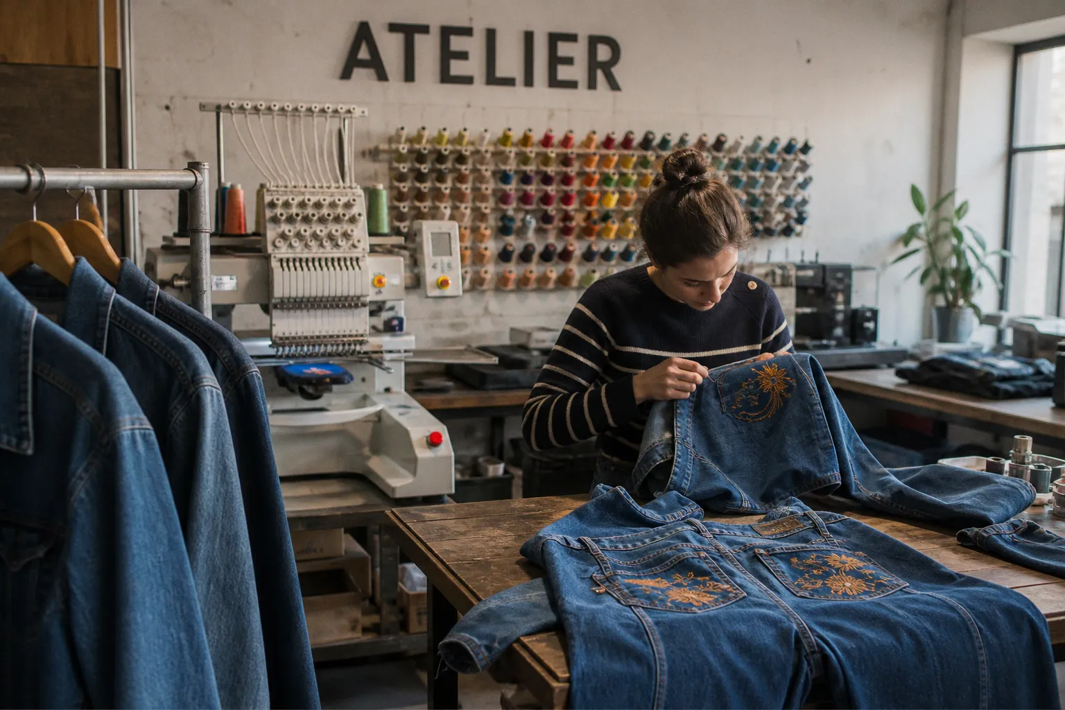 La broderie sur jean : l'art de personnaliser le denim avec précision