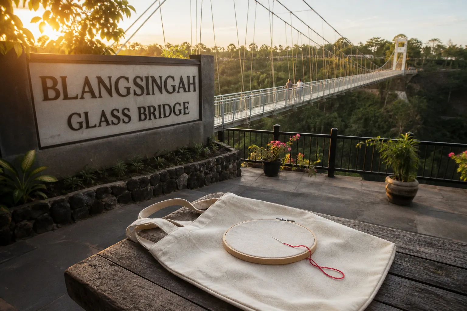 Tarifs du pont de verre de Blangsingah : calcul du budget total